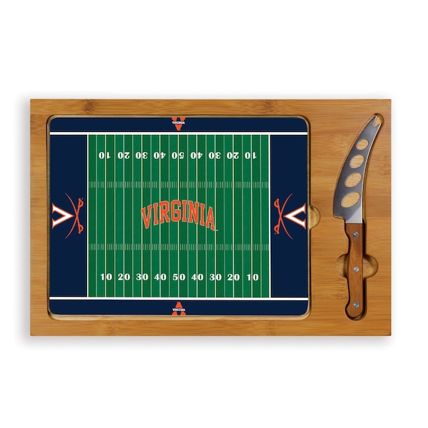 Picnic Time Family Of Brands NCAA Virginia Cavaliers Icon Glass Top Cutting Board & Knife Set 910-00-505-594-0 - main