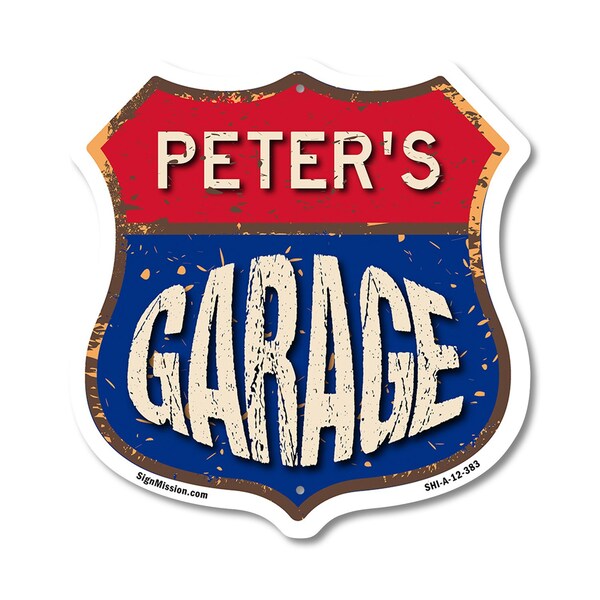 Signmission Peter's Garage, 12 Inch X 12 Inch, Aluminum Metal Sign SHI-A-12-383-PETER - main