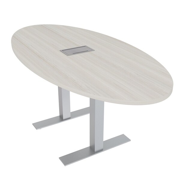 Skutchi Designs 6ft Oval Conference Table With Power | Harmony Series | 4 Person Meeting Room Table HAR-OVL-36X72-T-K458-ESIL - main