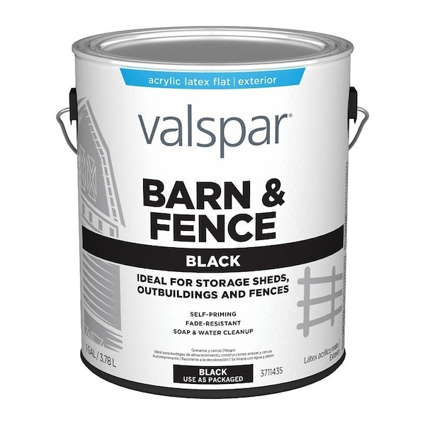 Valspar 3711435 Barn and Fence Paint, Black, 1 gal 009.3711435.007 - main