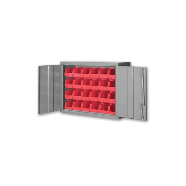 Pucel Wall Cabinet with Bins, 36 in W x 27 in H x 14 in D, 24 PB-3 Bins, Black WC-3627-B (24 PB-3 Bins) - main