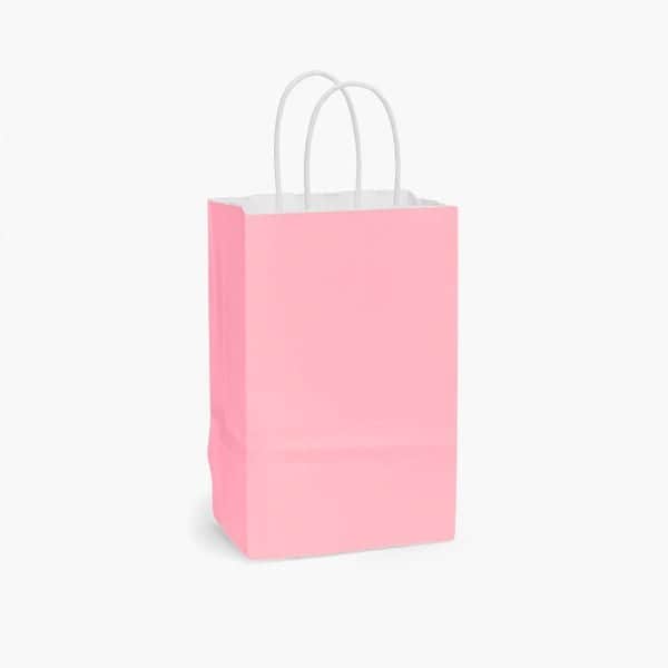 Nashville Wraps Pink White Kraft Shopping Bags Rose 5.5x3.25x8.5, 25PK PIMRW - main