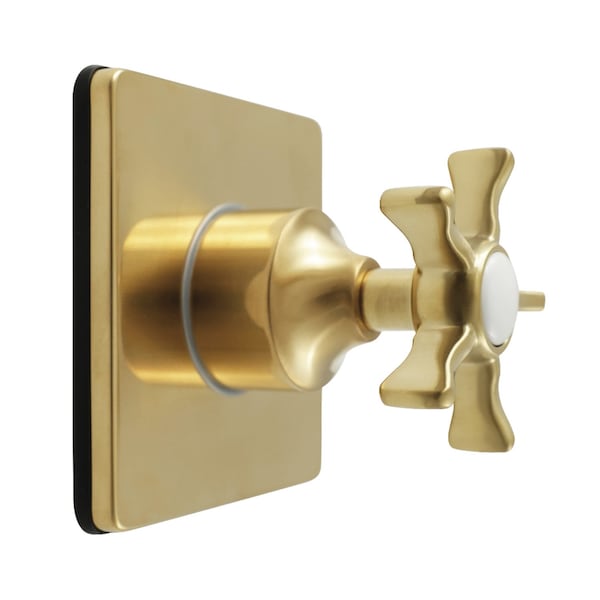 Kingston Brass Single-Handle Three-Way Diverter Valve with Square Trim Kit, Brushed Brass KS3047NX - main