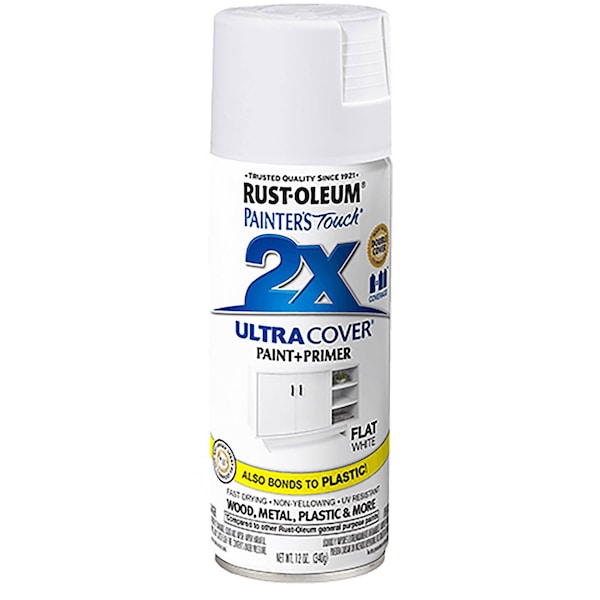 Rust-Oleum Painter's Touch 2X Ultra Cover Flat White 12 Oz. Spray 249126 - main
