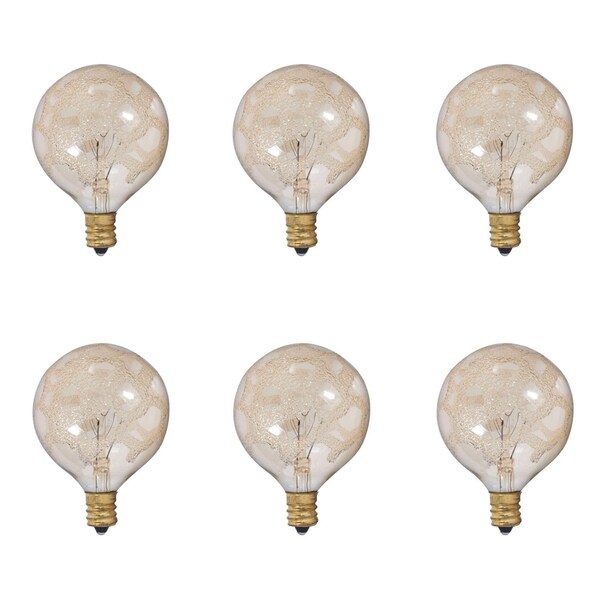 Bulbrite 40W Dimmable Amber Marble G16.5 Candelabra E12 Incandescent Bulb, 6PK 861323 - main