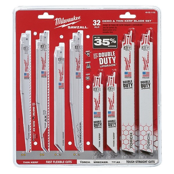 Milwaukee Tool SAWZALL Demolition and Standard Blade Set (32-Piece) 49-22-1132 - main