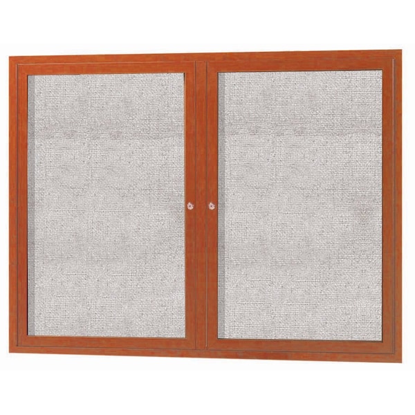 Aarco Outdoor Enclosed Bulletin Board w/ Al Wood Look Finish, Oak Wood Look, Burlap Weave Vinyl, 36''Hx48''W ODCCO3648R - main