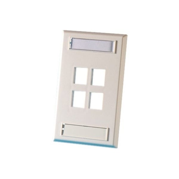 Ortronics 4-PORT FLUSH MOUNT UNLOADED, SINGLEGANG PLASTIC FACEPLATE KSFP4-88 - main