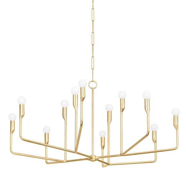 Troy Lighting Norman 12 Light Chandelier 42 In. Vintage Gold Leaf F9242-VGL - main