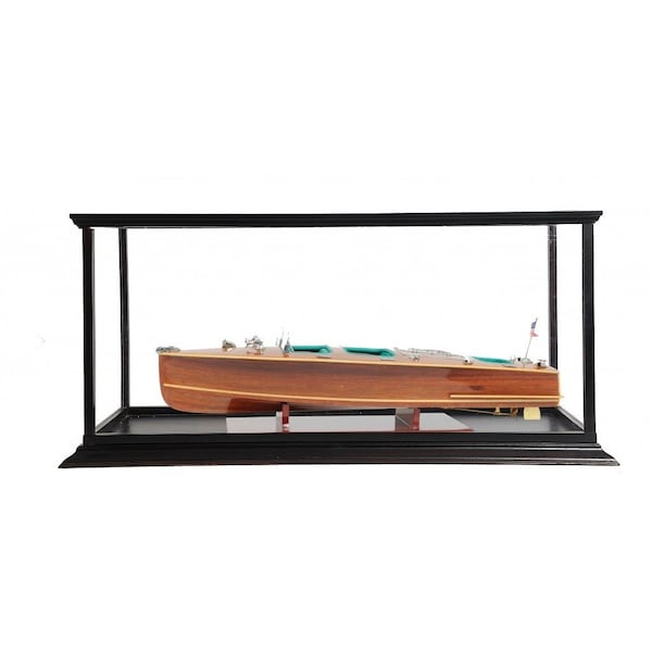 Homeroots 15" Wood Brown c1928 Chris Craft Triple Cockpit Hand Painted Boat with Case 401937 - main