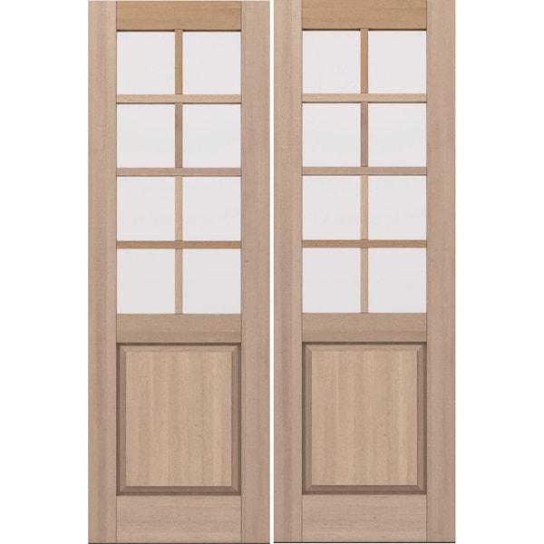 Doornmore G5008, 66.5" x 98" ( 2x32" Door) Left Hand, Mahogany SDL 8 Lite, 1/2 Lite Exterior Door G5008-SW-3296_2_LI - main