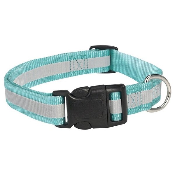 Guardian Gear Dog Collar, 10 to 16 in L Collar, 5/8 in W Collar, Nylon, Blue, Reflective Taping ZA984 10 19 - main