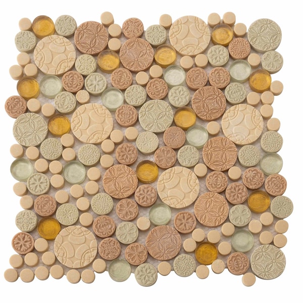 Apollo Tile Multicolor 12 in x 12 in Glass, Resin Glossy, Textured Wall Mosaic Tile 5 sqft/case, 5PK APLMOK88006A - main