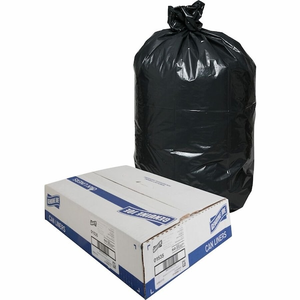 Genuine Joe 60 gal 1.5 mil (38 Micron), Black, 50 PK GJO01535 - main