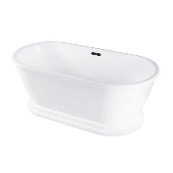 Kingston Brass 60-Inch Acrylic Oval Double Ended Pedestal Tub with Drain, No Faucet Drillings VTDE602824C420 - main