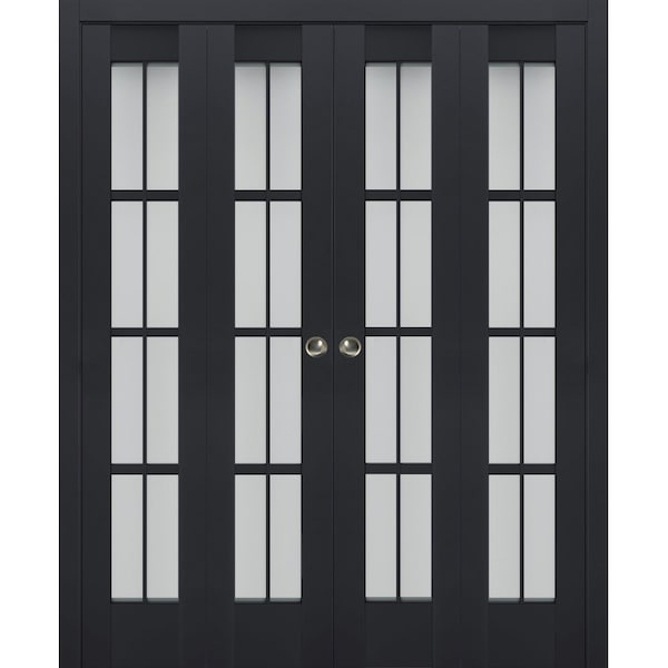 Sartodoors Sliding Closet Double Bi-fold Doors Solid Core Modern Interior VEREGIO7412DBF-ANT-72 x 80 (4* 18x80) - main