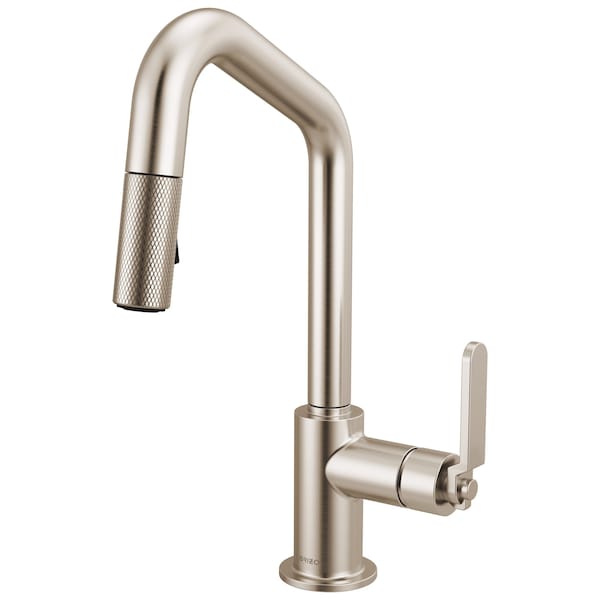 Brizo Litze Pull-Down Prep Faucet with Angle Spout, Industrial Handle Stainless 63964LF-SS - main