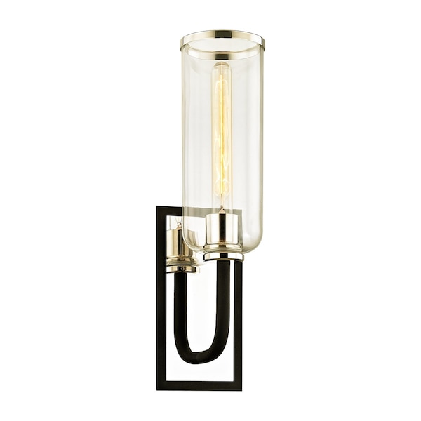 Troy Lighting Aeon 1 Light Wall Sconce 5.5 In. Textured Black & Polish Nickel B6271-TBK/PN - main