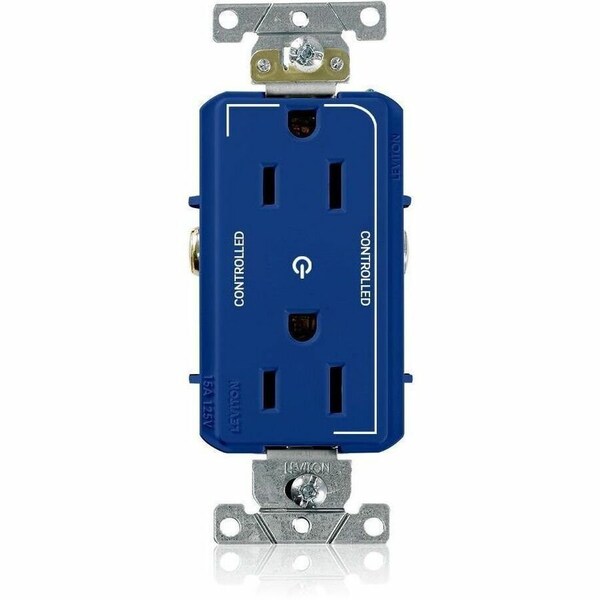 Leviton DPl Dup Rec 15A 125V 2MCtrl Self-Gr Blu 16252-2PB - main