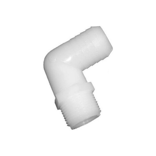 Anderson Metals Hose Elbow, 1/4 In, Barb, 3/8 In, Mpt, 150 Psi Pressure, Nylon 53720-0406 - main