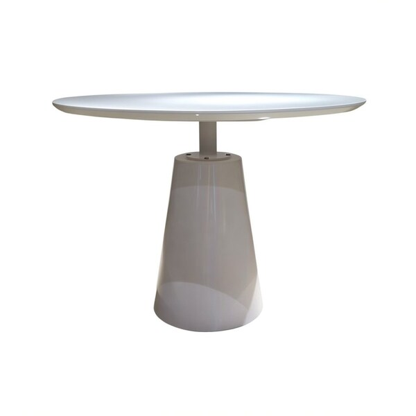 Homeroots 42" White Wood and Metal Pedestal Base Round Top Dining Table 555150 - main