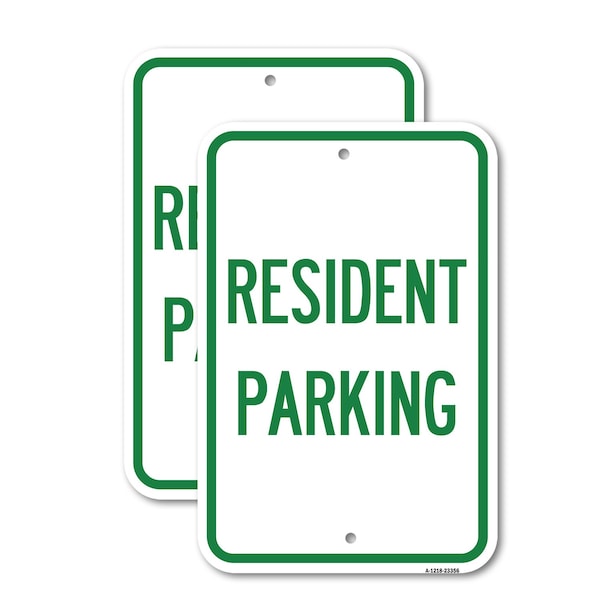 Signmission Parking Sign Resident Parking, 18'' X 24'' 2 Signs, Heavy Gauge Aluminum, 2PK A-1824-2PACK-23356 - main