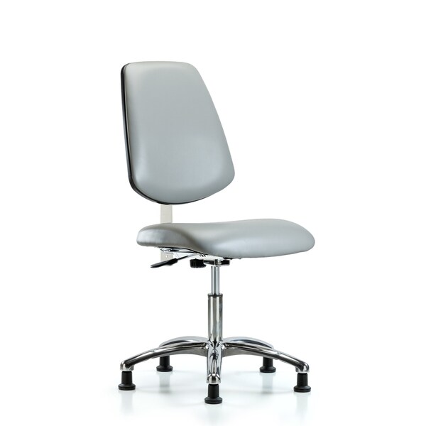 Blue Ridge Ergonomics Clean Room Chair Vin Desk Chair, Med, Bk, Gld, Dov, CL100, No Arms, 18" to 23" Height, Vinyl, Dove BR-NCR-VDHCH-MB-CR-T1-A0-RG-8567 - main