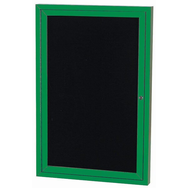 Aarco Enclosed Letter Board Directory w/ Powder Coated Green Aluminum Frame, 48''Hx36''W, 1 Door ADC4836G - main