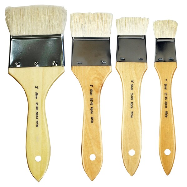 Silver Brush Alpine White Wide Wash & Blend Background Brush Set, 4-Piece Set AW-5560 - main