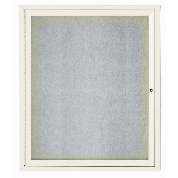 Aarco Outdoor Illuminated Enclosed Bulletin Board w/ Al Frame, Powder Coated Ivory, 36''Hx30''W ODCC3630RIIV - main