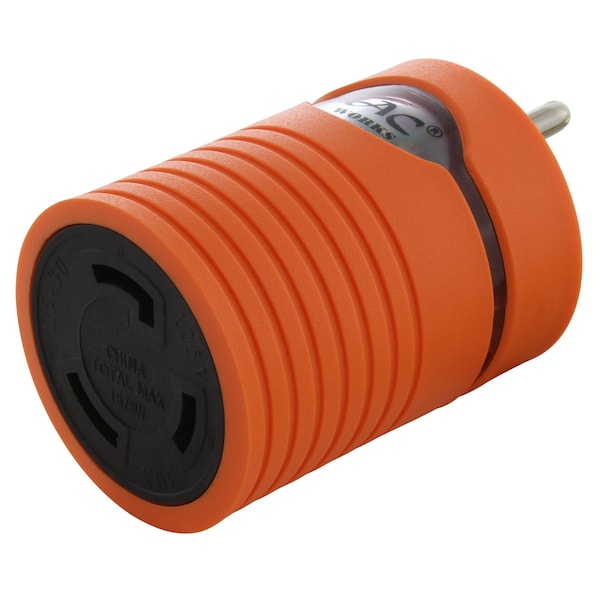 Ac Works RV/Marine Adapter Household 15A Plug to Locking L5-30R 30A 125V Connector with and cCSAus approval AD515L530 - main