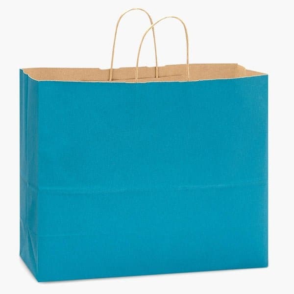 Nashville Wraps Caribbean Blue Recycled Kraft Bags, Vogue 16x6x12", 100PK HVTCB - main