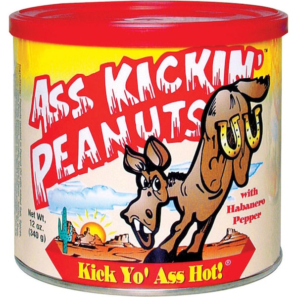 Ass Kickin Habanero Pepper Peanuts 12 oz Canister AK 703 - main