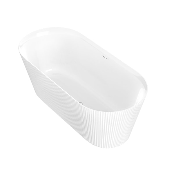 Anzzi Freestanding Tub, 59 in L, 29.1 in W, White, Acrylic, Center FT-AZ650-59 - main