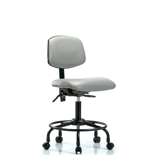 Blue Ridge Ergonomics Desk Chair Desk Chair, Vinyl, Chrome Tilt Glides, Oat, No Arms, 21" to 26" Height, Vinyl, Dove BR-VDHCH-RT-T1-A0-RC-8567 - main