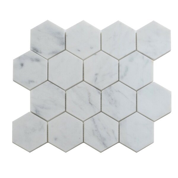 Apollo Tile 11x12 Bianco Carrara Marble Polished Floor and Wall Mosaic Tile 4.49 sqft/case, 5PK APLKB88G06PA - main