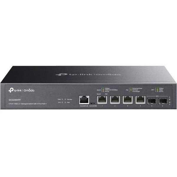 Tp-Link JETSTREAM 4-PORT 10GBASE-T AND 2-PORT 10GE SFP+ L2+ MANAGED SWITCH WITH 4-PORT P SX3206HPP - main