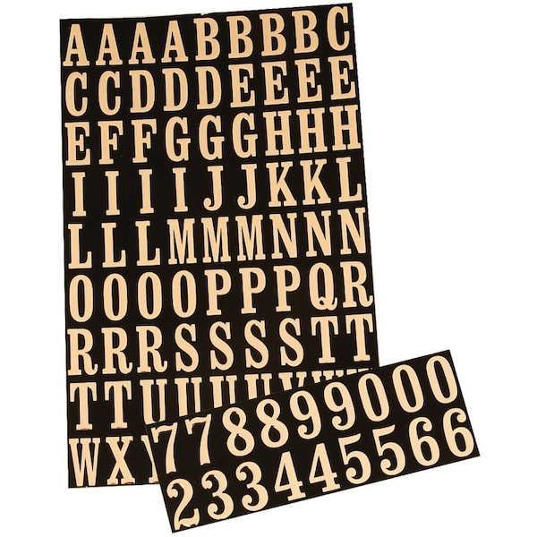 Hy-Ko Number/Letter Mylar 1In Blk MM-2 - main