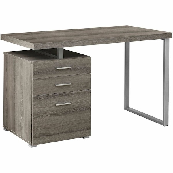 Monarch Specialties Computer Desk, Home Office, Laptop, Left, Right Set-up, Storage Drawers, 48"L, Work, Metal, Brown I 7326 - main
