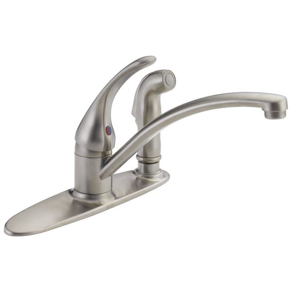 Delta Foundations Single Handle Kitchen Faucet With Integral Spray In Stainless B3310LF-SS - main