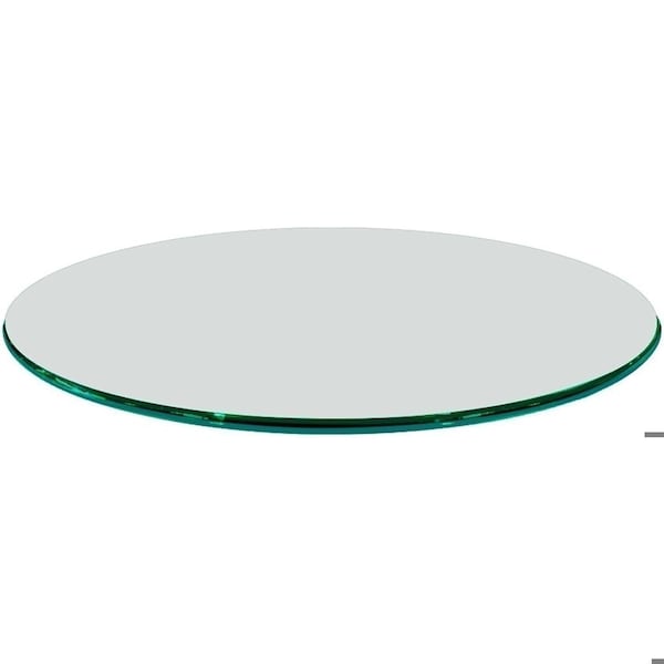 Fab Glass And Mirror 24in. Clear Round Glass Table Top, 1/2in. Thickness Tempered Ogee Edge Polished, Wall Mirror T-24RD12MMOGTE - main
