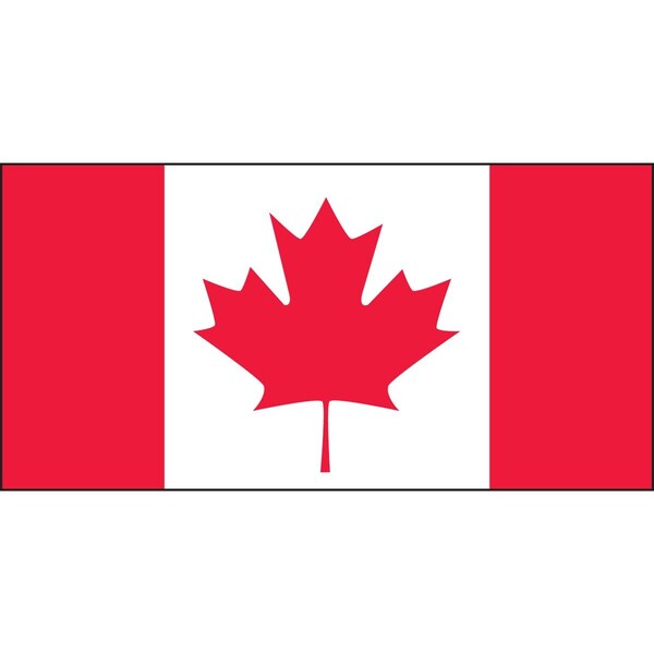 Accuform Hard Hat Sticker, 134 in Length, 1 in Width, Canada Flag Legend, Reflective Adhesive Vinyl LHTL680 - main