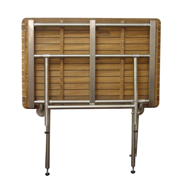 Homeroots 18" X 40" Brown Teak Rectangular Shower Bench 549365 - main