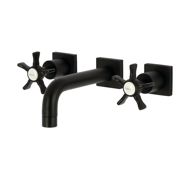Kingston Brass Double-Handle Wall Mount Bathroom Faucet, Matte Black KS6120NX - main