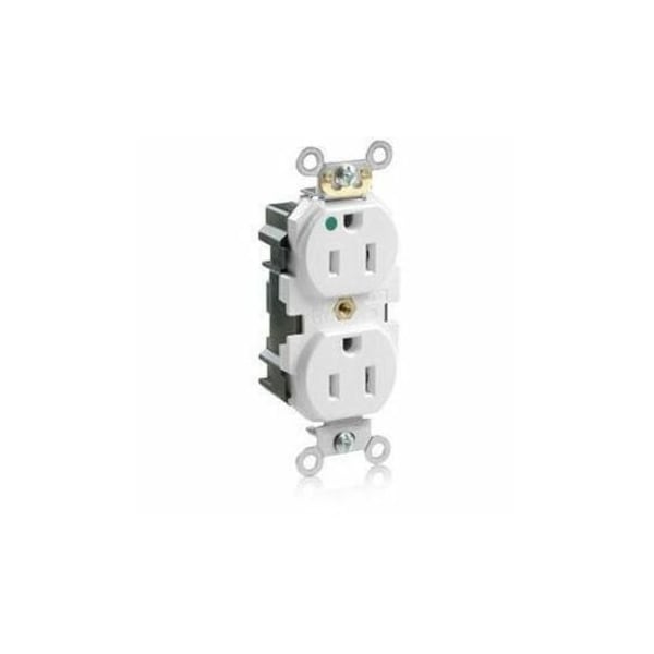 Leviton Lev-Lok Hospital Grade Tamper-Resistant Duplex Receptacle, 15 Amp, 125 Volt MT820-W - main