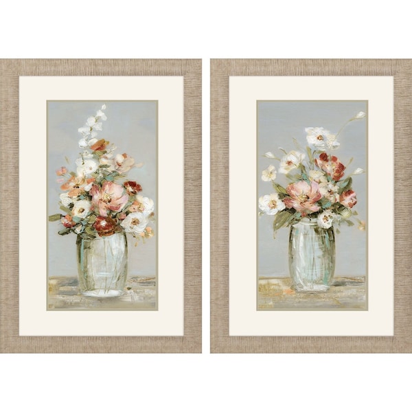 Homeroots Set Of Two Country Arrangement Distressed Gold Framed Wall Art, 2PK 649152 - main