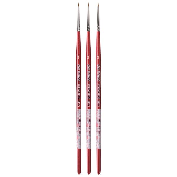 Da Vinci COSMOTOP-SPIN Silk painting Brush, Synthetic, Watercolor, Round, Size -10, 3PK VA-5580_-10 - main