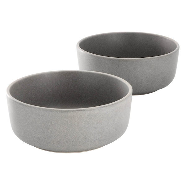 Soho Lounge Bryant Park 2 Piece 6 Inch Stoneware Cereal Bowl Set in Gray 750123485M - main