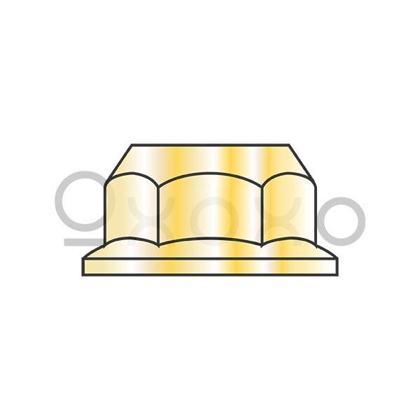 Oxoxo M10-1.5 Din 6923 Metric Class 8 Hex Flange Nut Non Serrated Zinc Yellow ROHS, 1000PK 429042 - main