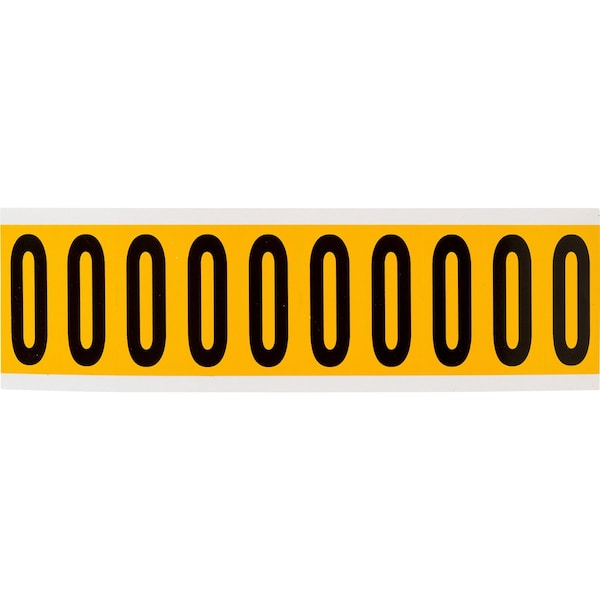 Brady Outdoor Vinyl 1.938 in Black on Yellow Letters O Card of 10 Labels, 10PK 1534-O - main